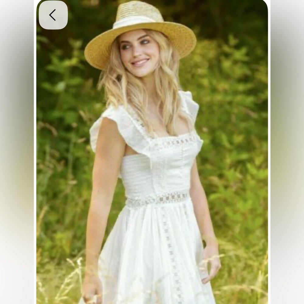 White Lace-Trim Mini Dress - Feminine Summer Style